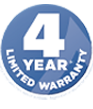 Up to 4-year warranty*