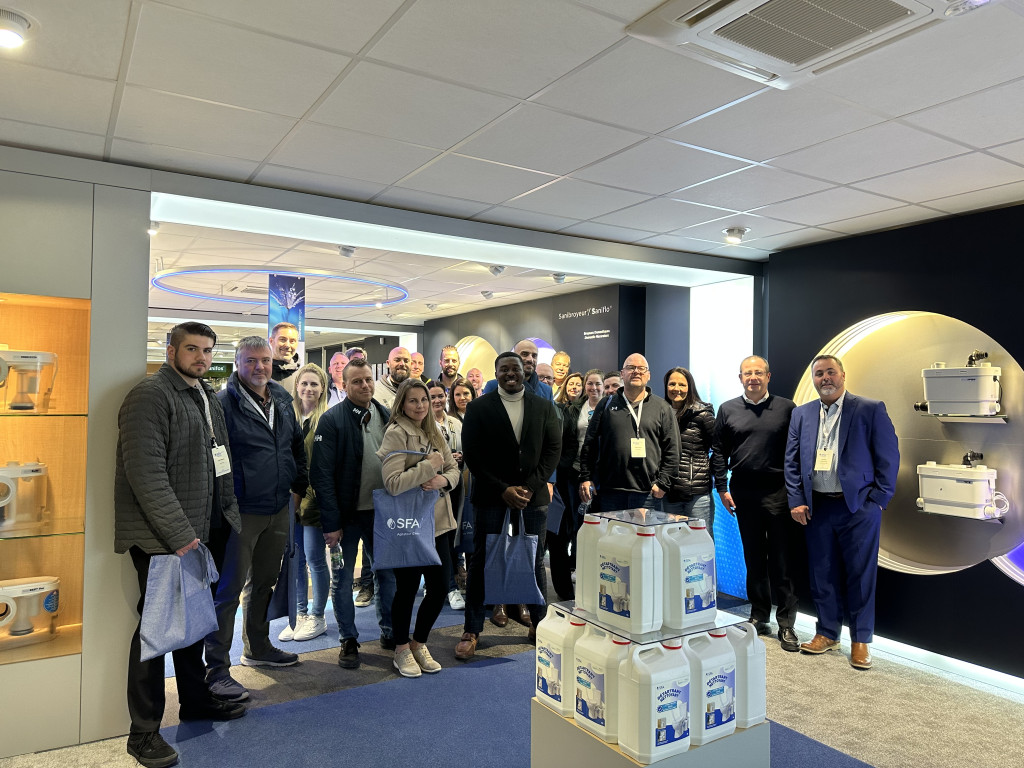 Guests of SFA Saniflo Canada experience an immersive factory tour in France