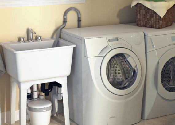 How to add a laundry room upstairs using the Saniswift drain pump